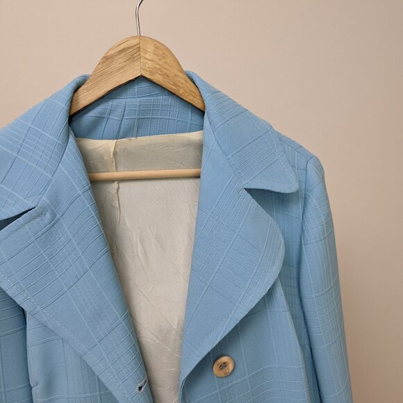 Robin’s Egg Blue Coat/Jacket with Lapel – Size S - Picture 3 of 4